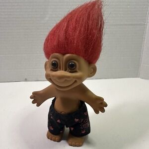 Russ Troll, I Love You‎ Valentine Day Satin Black Heart Boxers Red Hair